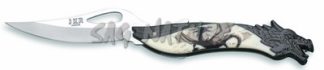 1203199 - COLTELLO CON MANICO ZAMAK CON DISEGNO DRAGO LAMA 9 CM - JKR364