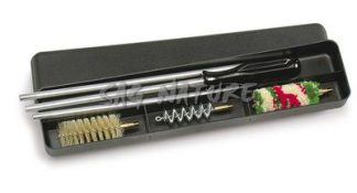 1301127 - KIT PULIZIA FUCILE IN SCAT. PLAST. C/BACCHET.  ALLUMINIO DIAM. 7 MM - A 3 PEZZI , SCOVOLI LANA, SETOLA E ACCIAIO A ELICA