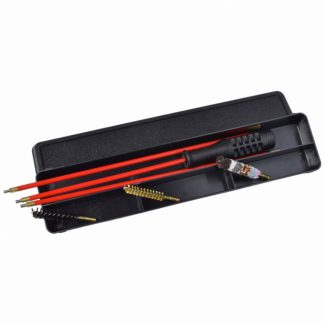 1301132 - KIT PULIZIA CARABINA FLOBERT E ARIA COMPR. SCAT.  PLAST. C/BACCHET. ACCIAIO PLASTIF. A 3 PEZZI, SCOVOLI LANA, SETOLA, BRONZO