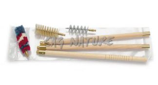 1301141 - KIT PULIZIA FUCILE IN BUSTA PLASTICA C/BACCHET. LEGNO VERNIC. A 3 PZ DIAM 13 MM, SCOVOLI LANA, SETOLA E ACCIAIO A ELICA