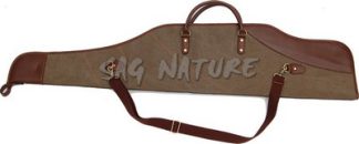 1705006 - FODERO PER CARABINA IN CANVAS CON PELLICCIA INTERNA CON ZIP CINGHIA REGOLABILE AMOVIBILE E RIFINITURE IN ECOPELLE CM 127X27 - ART. CANVAS 2