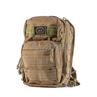 1708013 - ZAINO TACTICAL MONOSPALLA MULTITASCHE IN TESSUTO GOOD PLUS CON GINGHIA REGOLABILE COL. TAN CM 33X20X17 - ART. TACTICAL 3