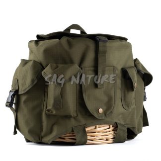 1708040 - ZAINO PER FUNGHI CON CESTO IN VIMINI AMOVIBILE ESTERNO IN CORDURA COLORE VERDE CM 40X35 - ART. RD24Z VERDE