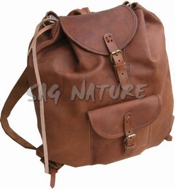 1708052 - ZAINO IN PELLE CON TASCA INTERNA ED ESTERNA CM 45X43X11 - ART. MD2