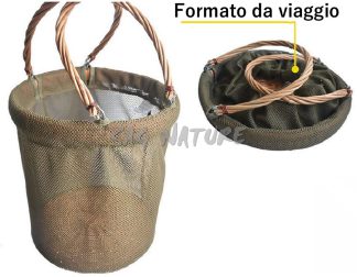 1708083 - CESTINO PIEGHEVOLE IN RETE PER FUNGHI - DIAMETRO 27 CM - 17 LITRI - VG-2