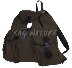 1709056 - ZAINO IN CANVAS E PELLE CON INTERNO IMPERMEABILE REMOVIBILE CM 60X55 - ART. ZAINO CANVAS PELLE