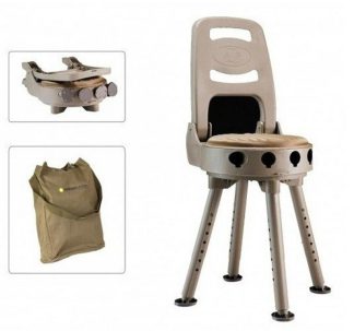 1709071 - SEDIA GIREVOLE PORTATILE CON SCHIENALE RICHIUDIBILE E REGOLABILE IN ALTEZZA - 60 CM - ART. SEDIA BERGARA