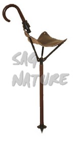 1709082 - SGABELLO IN LEGNO E PELLE DA CHIUSO DIVENTA BASTONE CON IMPUGNATURA AD OMBRELLO - ART. 1178