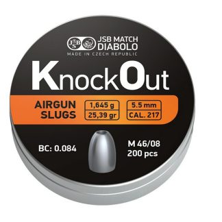 1718030 - PALLINI JSB SLUG SLUG KNOCK OUT 5.5mm/.217 - 25.39gr - Scatola da 200 pz