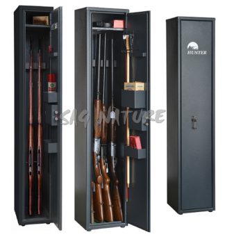 2301001 - CASSAFORTE/ARMADIO BLINDATO SERIE "L" MOD. GLS260 - 4 POSTI FUCILE - CM 130X26X26 COL. ANTRACITE - KG 22 - CHIAVE VDS1 - GRIFFON