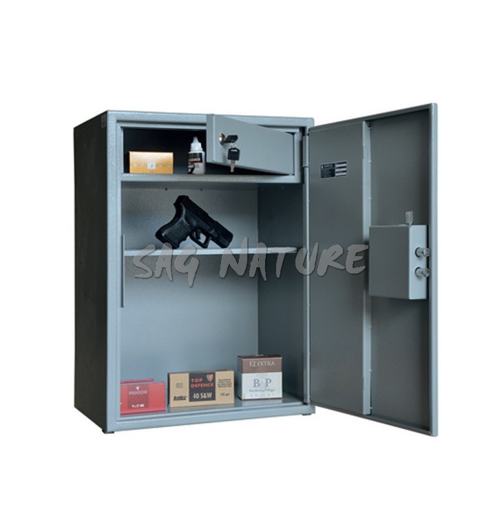 2301022 - CASSAFORTE/ARMADIO BLINDATO MOD. PS65 PER PISTOLA E MUNIZIONI - CM 65X48X35 - COL. ANTRACITE - KG 35 - C/TESORETTO E RIPIANI REMOVIBILI - GRIFFON