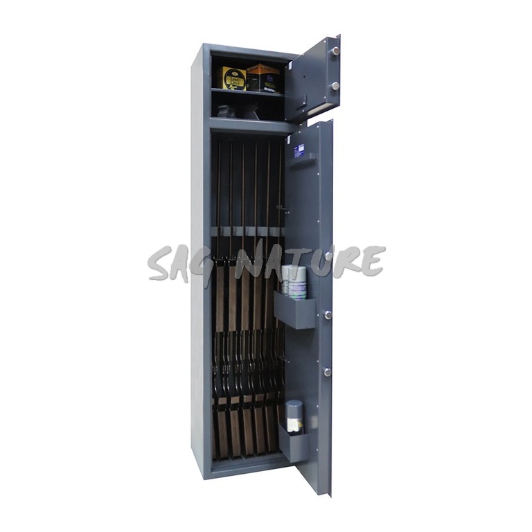 2301040 - CASSAFORTE/ARMADIO BLINDATO MOD. G170EE - 7 POSTI FUCILI CON OTTICA - MIS. 170X43X32 - COL. ANTRACITE - PESO KG 85 - CON CHIAVE ELETTRONICA - GRIFFON