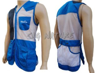 2901001 - GILET DA TIRO SPORTING - COL. CELESTE E BIANCO - CON RIPORTO SULLA SPALLA IN ALCANTARA - TG M ALLA 3XL - MARTIDEN - SAG NATURE