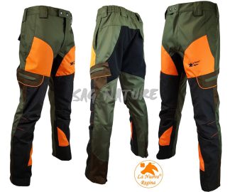 2901043 - PANTALONE SUPREME IN CORDURA E KEVLAR - COL. GREEN ORANGE - TG 42 ALLA 64 - LA NUOVA REGINA - SAG NATURE