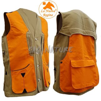 2901050 - GILET TERMINIO IN CANVAS LEGGERO - COL. BEIGE E COTONE ORANGE - TG S ALLA 4XL - LA NUOVA REGINA - SAG NATURE