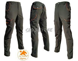 2901077 - PANTALONE IN TESSUTO ELASTICO E RINFORZO SULLE GAMBE - COLORE VERDE - TG 42 ALLA TG 64 - LA NUOVA REGINA - SAG NATURE