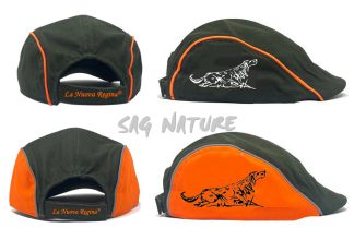 2903001 - CAPPELLO COPPOLA CON RICAMO SETTER INTERO - VERDE O VERDE E ARANCIONE - LA NUOVA REGINA