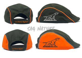 2903006 - CAPPELLO COPPOLA CON RICAMO POINTER - VERDE O VERDE E ARANCIONE - LA NUOVA REGINA