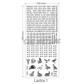 3301049 - LASTRA TIMBRI 1,2,3,4,5,6 - IDEALI PER CAL 12, 20 E 28 - GAEP