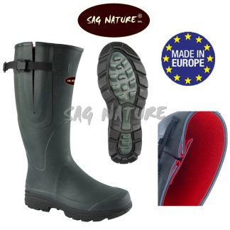 3901005 - STIVALE GINOCCHIO NEW GREENLAND IN CAUCCIU VERDE SCURO FODERATO NEOPRENE 4 MM CON REGOLAZIONE - PESO 1,20 KG - DA N 38 AL N 48 - SAG NATURE