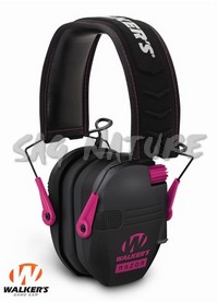 4201048 - CUFFIA ELETTRONICA RAZOR - PROFILO BASSO - COLORE NERO INSERTI ROSA - GWP-RSEM-PNK - WALKER'S