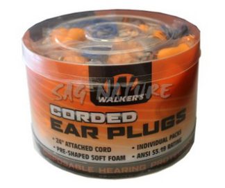 4201067 - CONFEZIONE TAPPI IN SCHIUMA PER ORECCHIE - CON CORDINO - 100 PZ - 50 PAIA - GWP-CORDPLGBKT - WALKER'S