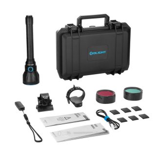 5501049 - KIT LAMPADA JAVELOT TURBO 2 TORCIA 1500m, TELECOMANDO WIRELESS, RICARICA MAGNETICA E USB-C PER SOCCORSO - OLIGHT