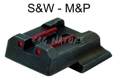 5701145 - TACCA DI MIRA IN FIBRA ROSSO PER PISTOLA SMITH & WESSON, M&P SHIELD IN 9 MM E CALIBRO .40 SW – HI-VIZ – SW2112-R