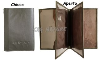 6001016 - PORTADOCUMENTI IN PELLE CON COMPARTI INTERNI 11,7X16,8 CM - SAG NATURE