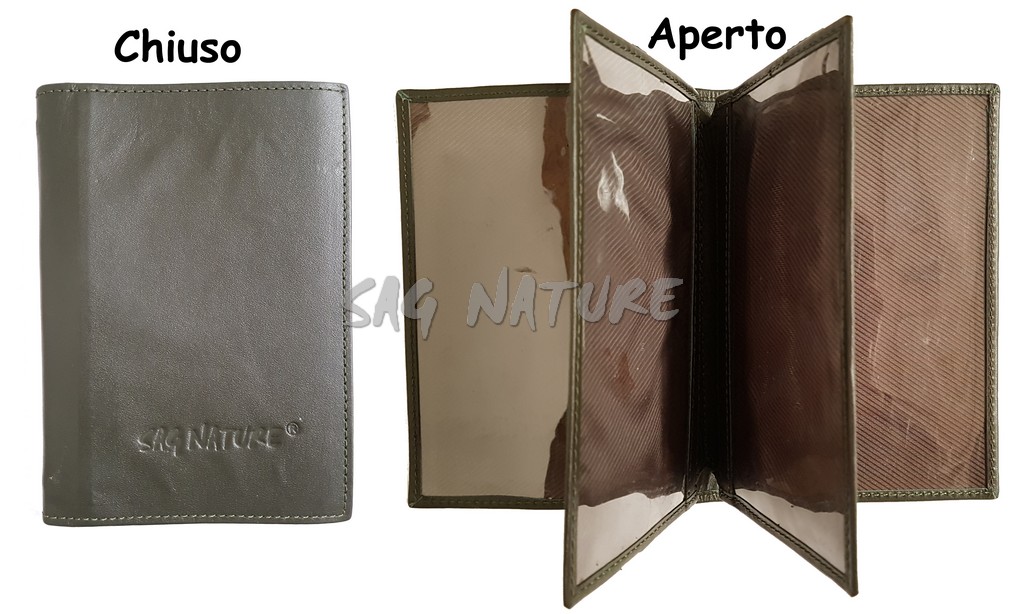6001016 - PORTADOCUMENTI IN PELLE CON COMPARTI INTERNI 11,7X16,8 CM - SAG NATURE