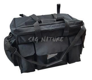 6201009 - BORSA TACTICAL COMPLETA DI TRACOLLA - 6 TASCHE ESTERNE + 8 COMPARTI INTERNI IMBOTTITI - MIS. 70X38X27 CM - SAG NATURE