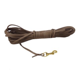 6602009 - LUNGHINA IN CUOI DI PRIMA SCELTA CON GANCIO IN OTTONE - LUGHEZZA 5 METRI - LARGHEZZA CA. 7 MM - SAG NATURE SRL