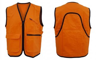 0102001 - GILET ARANCIONE ALTA VISIBILITA' COTONE 100% - DUE TASCHE ANTERIORI CON ZIP E PATTA E TASCHINO PORTA RADIO - TASCAPANE - SAG NATURE - TG S ALLA TG 5XL