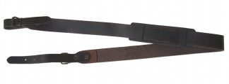 0303008 - BRETELLA PER FUCILE IN CUOIO SCURO C/ANTISCIVOLO MOD. FRANCIA - LARGHEZZA 30 MM - CF 6 PZ - SAG NATURE