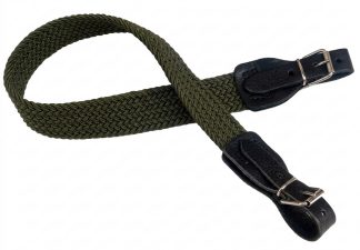 0303042 - BRETELLA ELASTICA INTRECCIATA CON TERMINALI IN CUOIO E FIBBIE NIKEL LARGHEZZA 30 MM - VARI COLORI - CF 6 PZ - SAG NATURE