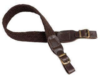 0303043 - BRETELLA ELASTICA INTRECCIATA CON TERMINALI IN CUOIO E FIBBIE OTTONE LARGHEZZA 30 MM - VARI COLORI - CF 6 PZ - SAG NATURE