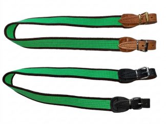 0303065 - BRETELLA ELASTICA VERDE BORDO SCURO CON TERMINALI MARRONE O NERI LARGHEZZA 30 MM - CF 6 PZ - SAG NATURE