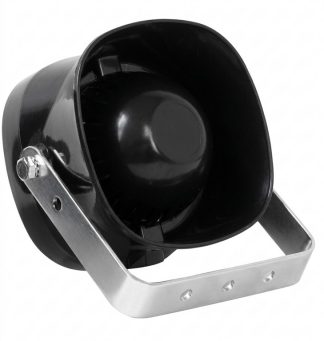 0801011 - ALTOPARLANTE/TROMBA BASSA DI COLORE NERO C/STAFFA - 50 WATT MM 106X106X72 - MADE IN ITALY