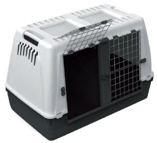 0803066 - TRASPORTINO BRACCO 100 DOPPIO INGRESSO PER CANI GRIGIO/VERDE DOPPIA PORTA SENZA DIVISORIO MIS. 100x60x65H CM - NON INCLUSO DIVISORIO ARTICOLO 0803012 - PRODOTTO ACQUISTABILE SOLO CON RITIRO IN SEDE