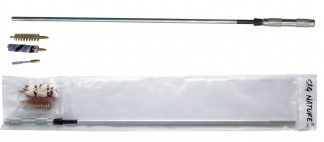 0803068 - BACCHETTA TELESCOPICA REGOLABILE IN ALLUMINIO PER PULIZIA FUCILE CON CANNE FINO A 80 CM - COMPLETA DI TRE SCOVOLI