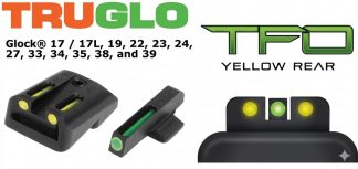 0806007 - MIRINO PER PISTOLA AL TRIZIO TFO PER GLOCK - ANTERIORE VERDE, POSTERIORE GIALLO - TG131GT1Y - TRUGLO