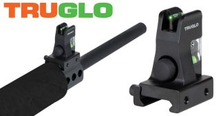 0806027 - MIRINO PER PISTOLA AR-15 IN FIBRA OTTICA VERDE CON SUPPORTO INTEGRALE MIL-SPEC 1913 PICATINNY PER MONTAGGIO SU GAS BLOCK - TG115 - TRUGLO