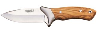 1201064 - COLTELLO CON SCUOIATORE MANICO OLIVO E VIROLA ACCIAIO LAMA 11 CM PESO 236 GR - COMPLETO DI FEDERO - JOKER CO06