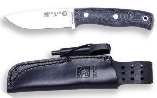1201071 - COLTELLO BUSHCRAFT E SURVIVAL BS9 LYNX ACCIAIO MOVA 1.4116 MANICO MICARTA LAMA 10,5 CM PESO 190 GR - COMPLETO DI FODERO CON ACCIARINO - JOKER CM111-P