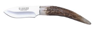 1201137 - COLTELLO CON MANICO IN CORNO DI CERVO LAMA IN MOLIBDENO VANADIO 7,5 CM - COMPLETO DI FODERO PELLE - JOKER CC57