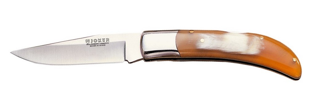 1201200 - COLTELLO CON MANICO IN CORNO DI TORO LAMA 9 CM PESO 115 GR - JOKER NA06