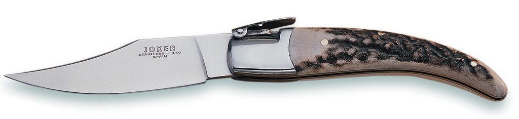 1201253 - COLTELLO CON MANICO IN CORNO DI CERVO LAMA 9 CM PESO 90 GR - JOKER NC59