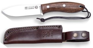 1201258 - COLTELLO BUSHCRAFT E GIOCATORE BS9 CANADESE,ACCIAIO SANDVIK 14C28N MANICO NOCE LAMA 10,5 CM PESO 180 GR - COMPLETO DI FODERO PELLE - JOKER CN114
