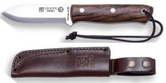 1201263 - COLTELLO BUSHCRAFT E SOPRAVVIVENZA BS9 NORDIC ACCIAIO SANDVIK 14C28N MANICO NOCE LAMA 10 CM PESO 195 GR - COMPLETO DI FODERO PELLE - JOKER CN115