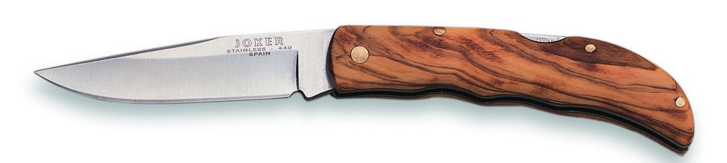 1201311 - COLTELLO SPORTIVO CON MANICO OLIVO LAMA 7,5 CM PESO 70 GR - JOKER NO69